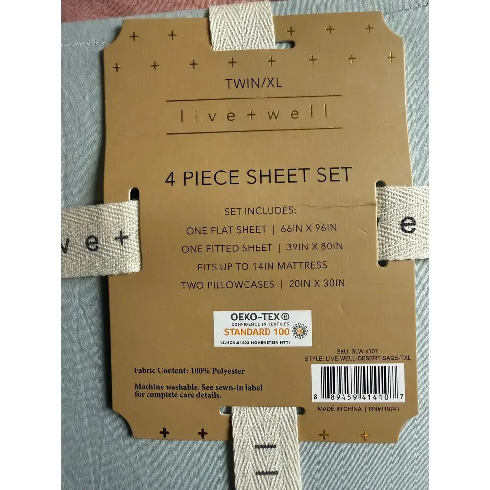 Twin XL - 4 Piece Sheet Set, Sage Green, NEW